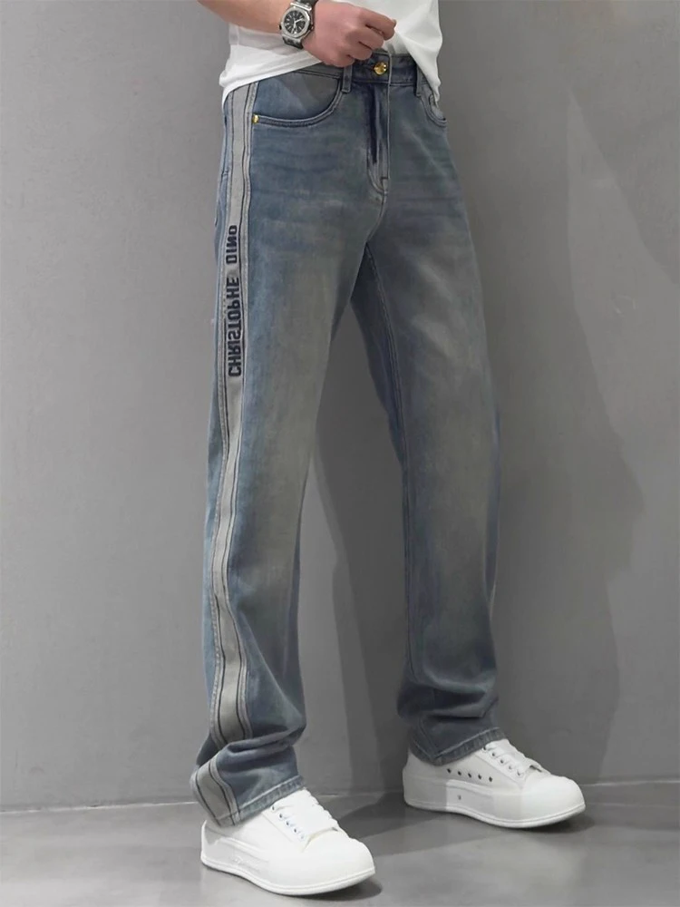 Голубые свободные прямые джинсы с вышивкой буквами, мужские повседневные брюки, универсальные длинные брюки в американском стиле High Street Sle...
Голубые свободные прямые джинсы с вышивкой буквами, мужские повседневные брюки, универсальные длинные брюки в американском стиле High Street Sle...