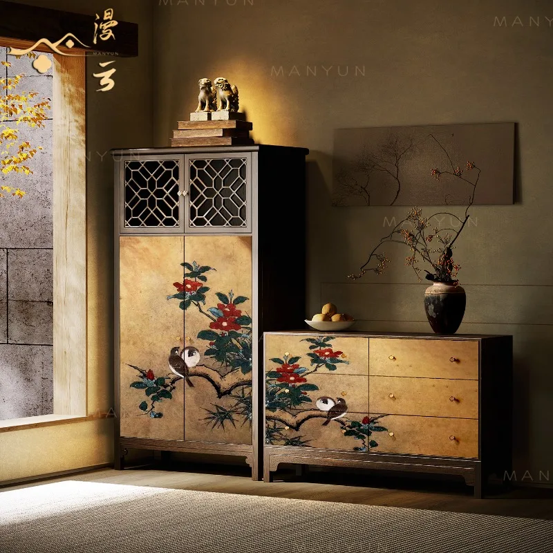 New Chinese Style Solid Wood Wardrobe Living Room Wall-Mounted Drawer Cabinet with Six Drawers
New Chinese Style Solid Wood Wardrobe Living Room Wall-Mounted Drawer Cabinet with Six Drawers