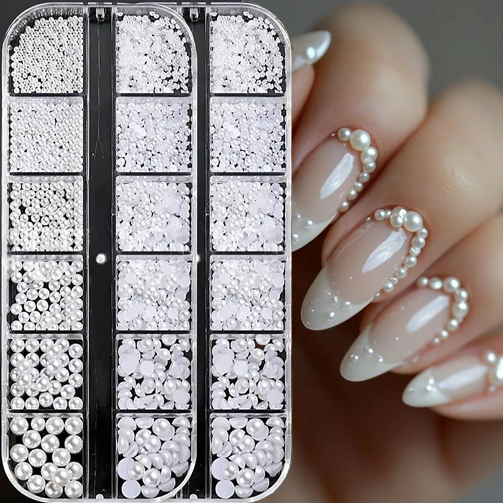 24 сетки с белым жемчугом, подвески для дизайна ногтей, 3D плоская задняя часть, полукруглый + круглый набор из смеси жемчуга, 0,15-0,5 см, бусины-икра, детали для украшений для ногтей
24 сетки с белым жемчугом, подвески для дизайна ногтей, 3D плоская задняя часть, полукруглый + круглый набор из смеси жемчуга, 0,15-0,5 см, бусины-икра, детали для украшений для ногтей