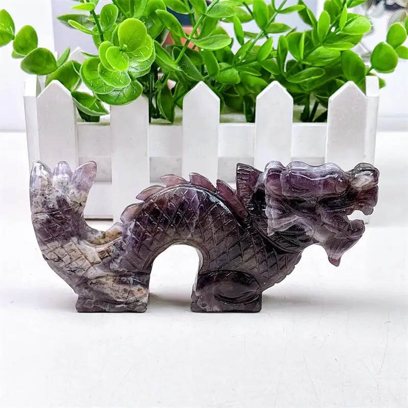 Natural Dream Amethyst Chinese Dragon Crystal Handmade Carved Polished Animal Powerful Statue Home Decoration Gift 1pcs
Natural Dream Amethyst Chinese Dragon Crystal Handmade Carved Polished Animal Powerful Statue Home Decoration Gift 1pcs