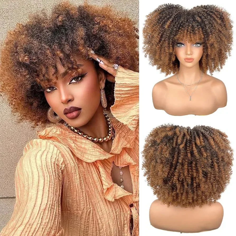 14inch Synthetic Afro Curly Wig with Bangs Kinky Short Heat Resistant Costume Hair for Cosplay Party Daily Wear Fashion
14inch Synthetic Afro Curly Wig with Bangs Kinky Short Heat Resistant Costume Hair for Cosplay Party Daily Wear Fashion