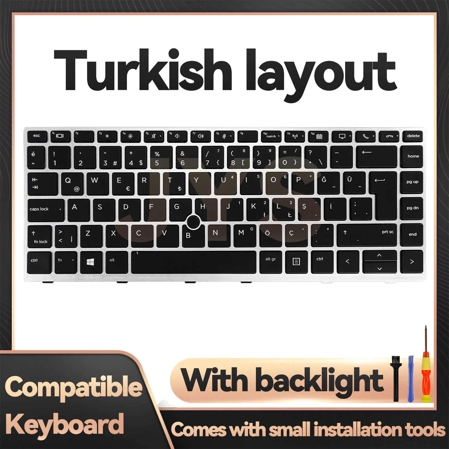 For HP EliteBook 840 G5/840 G6/846 G5/745 G5/645 G6/ZBook 14u G5 G6 laptop replacement keyboard with backlit Turkish layout
For HP EliteBook 840 G5/840 G6/846 G5/745 G5/645 G6/ZBook 14u G5 G6 laptop replacement keyboard with backlit Turkish layout