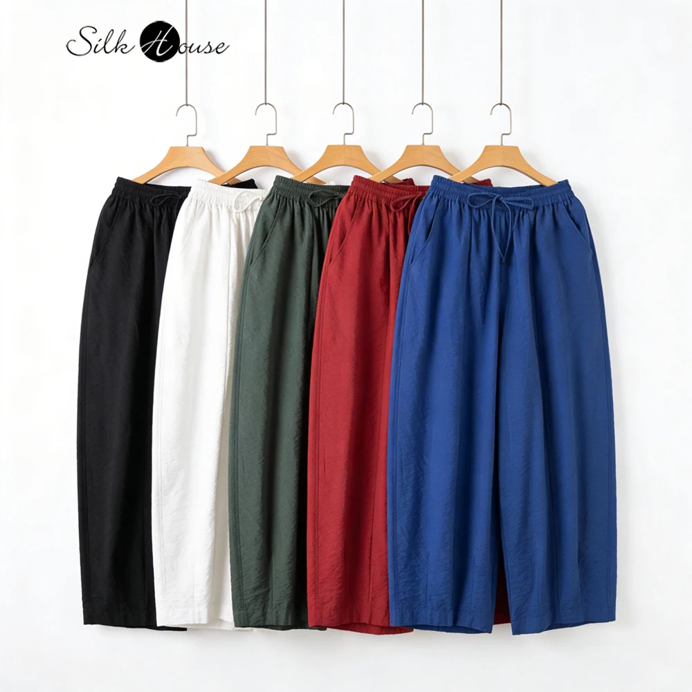2026 Women's Casual Summer Clothing 76% Natural Mulberry Silk Dry Silk Artistic Pocket Design Elastic Waist Solid Harem Pants
2026 Women's Casual Summer Clothing 76% Natural Mulberry Silk Dry Silk Artistic Pocket Design Elastic Waist Solid Harem Pants