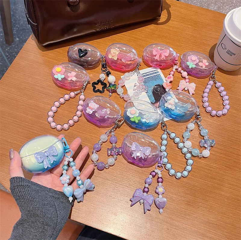 Cute Funny Bow love heart flower butterfly Bear earbuds case for OPPO Enco Air4/4 pro,Cover for OPPO R3 Pro with KeyChain
Cute Funny Bow love heart flower butterfly Bear earbuds case for OPPO Enco Air4/4 pro,Cover for OPPO R3 Pro with KeyChain