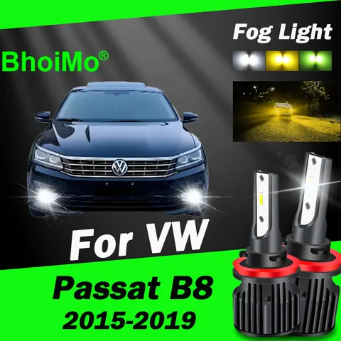 BhoiMo For VW Passat B8 2015 - 2019 Led Bulb Front Fog Light Lamp 2016 2017 2018