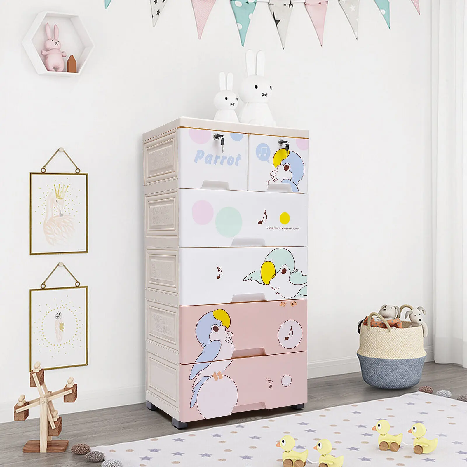 6 Drawer Storage Dresser Cabinet, Bedroom Organizer with Plastic Stand Furniture
6 Drawer Storage Dresser Cabinet, Bedroom Organizer with Plastic Stand Furniture