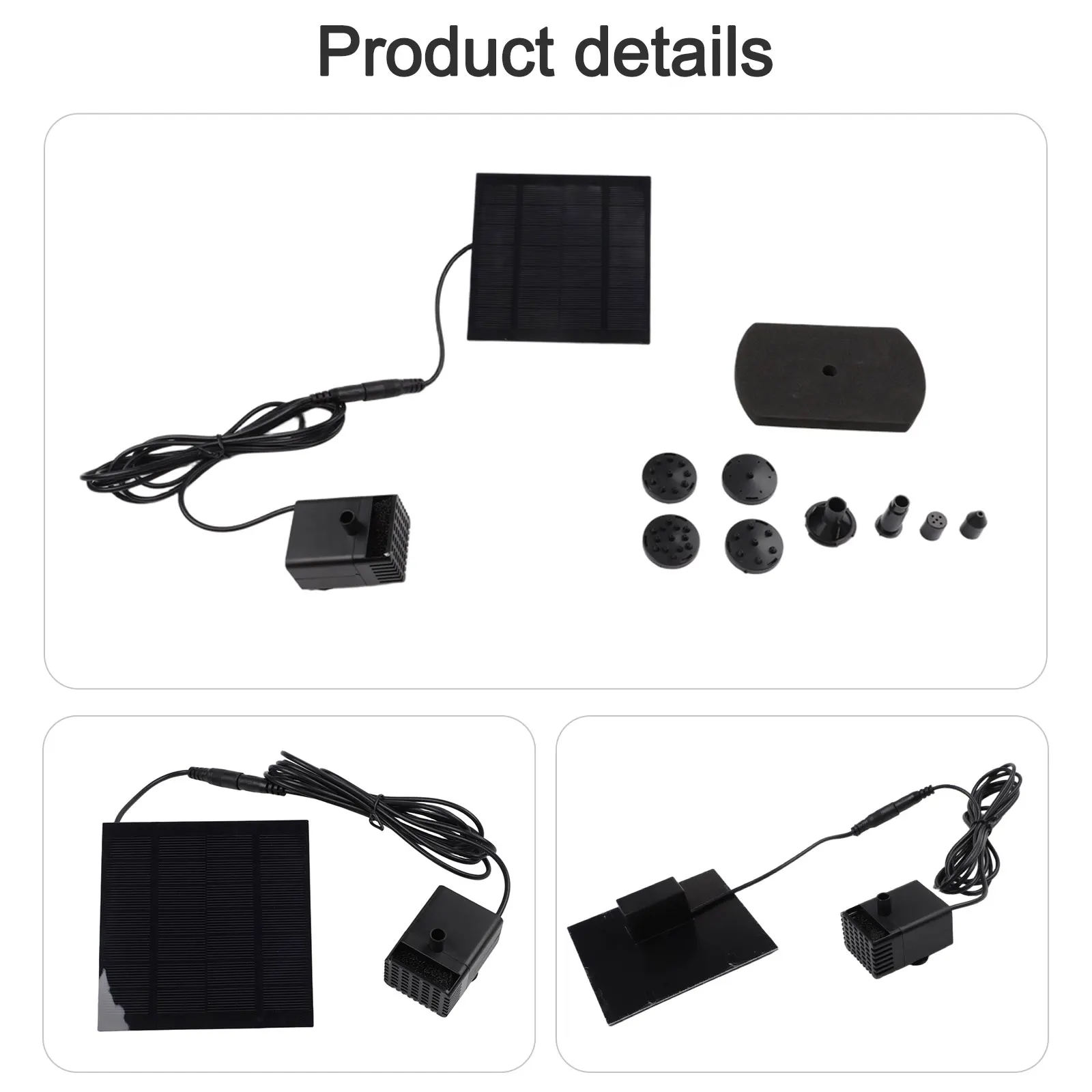 1.5W Solar Fountain Pump Kit with Monocrystalline Solar Panel 7V Water Pump 200L/H Flow for Small Garden Ponds
1.5W Solar Fountain Pump Kit with Monocrystalline Solar Panel 7V Water Pump 200L/H Flow for Small Garden Ponds