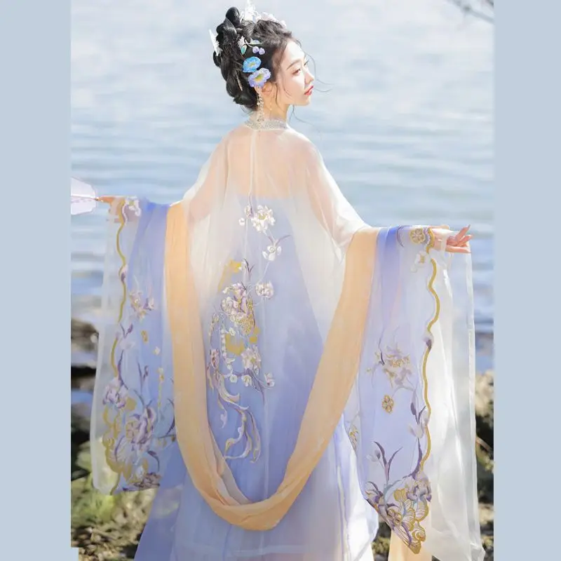 Chinese Hanfu dress Ancient Tang female heavy industry embroidery retro Han elements cosply elegant fairy dance dress set
Chinese Hanfu dress Ancient Tang female heavy industry embroidery retro Han elements cosply elegant fairy dance dress set