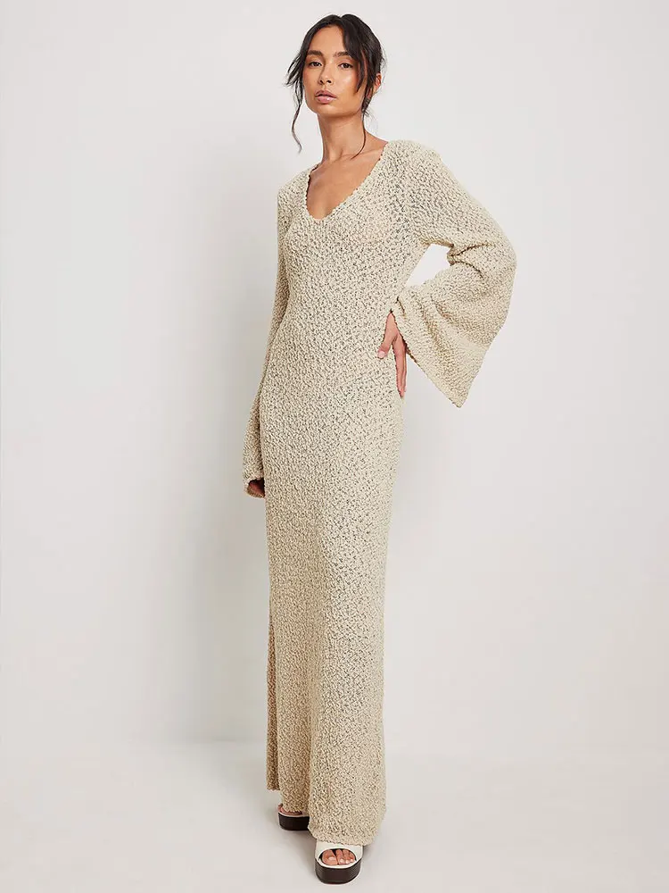 2024 Autumn Winter Soft Comfortable Knit U-Neck Dolman Sleeves Sweater Beach Maxi Dress Sexy Women Beachwear Chic Outfits A2186
2024 Autumn Winter Soft Comfortable Knit U-Neck Dolman Sleeves Sweater Beach Maxi Dress Sexy Women Beachwear Chic Outfits A2186