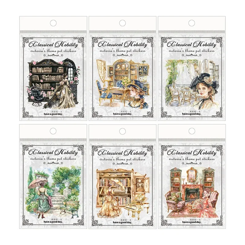15Pcs PET aristocratic pack Victorian style retro handmade account stickers classical decoration collage Scrapbook Cut 140*92mm
15Pcs PET aristocratic pack Victorian style retro handmade account stickers classical decoration collage Scrapbook Cut 140*92mm