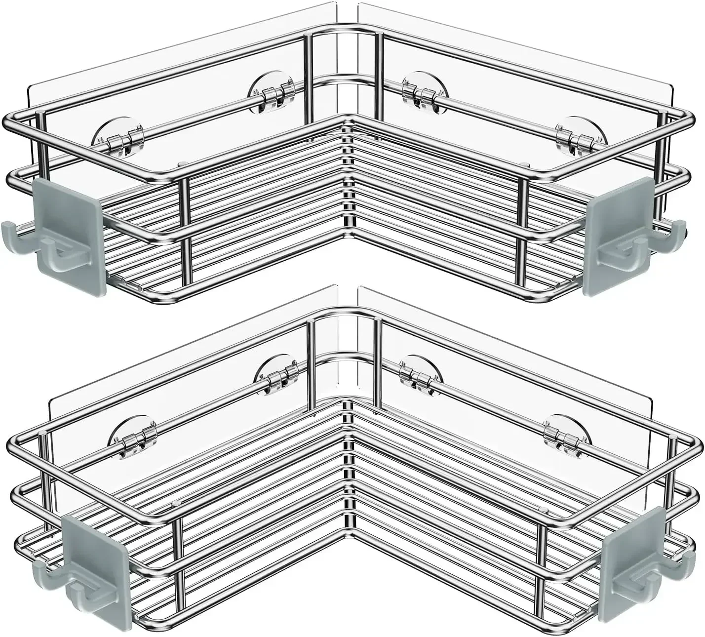 Corner Shower Shelves Stainless Steel, Adhesive Shower Caddy Basket Rack with Hooks, Rust Proof for Bathroom Shelf Shampoo
Corner Shower Shelves Stainless Steel, Adhesive Shower Caddy Basket Rack with Hooks, Rust Proof for Bathroom Shelf Shampoo