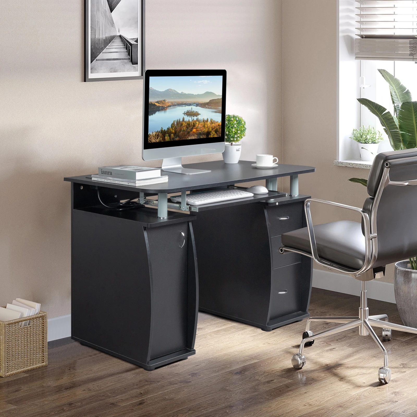 FCH 115* 55*74cm Black PB Wood 15mm Portable 1pc Door with 3pcs Drawers Computer Desk
FCH 115* 55*74cm Black PB Wood 15mm Portable 1pc Door with 3pcs Drawers Computer Desk