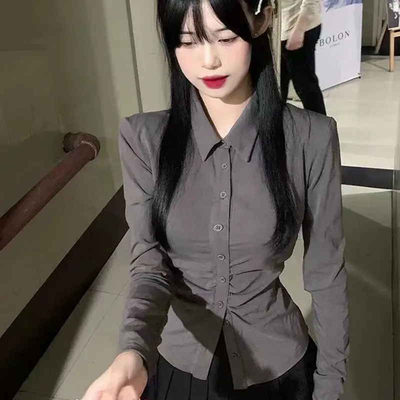 Spice Girl waist fold shirt female autumn design sense niche jk uniform set shirt coat pure want to top summer
Spice Girl waist fold shirt female autumn design sense niche jk uniform set shirt coat pure want to top summer