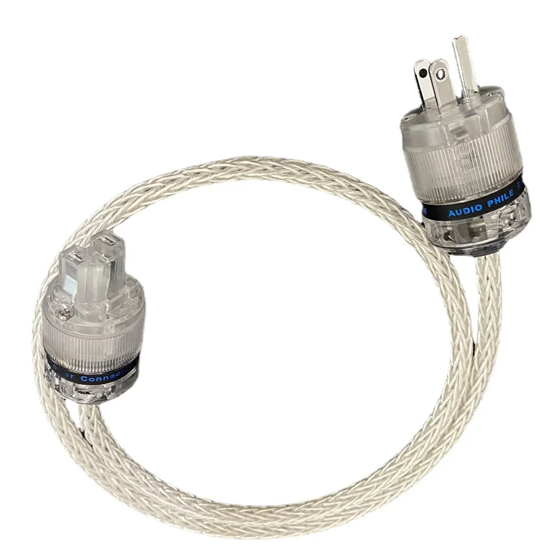 8AG OCC Silver-plated AC HIFI Audio Power Cable US / EU Version Plug for Amplifier CD DVD Player
8AG OCC Silver-plated AC HIFI Audio Power Cable US / EU Version Plug for Amplifier CD DVD Player