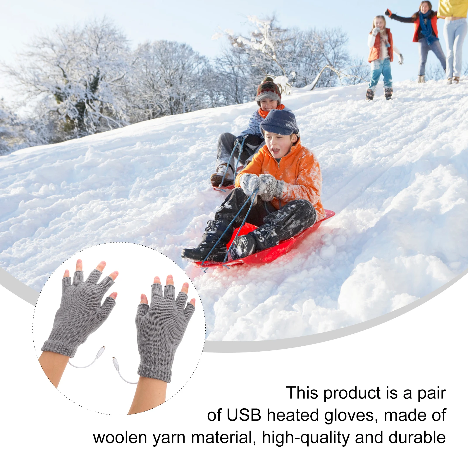 USB Heated Gloves Winter Yarn H Warmer for Men Women Fingerless Mittens Outdoor Sports Cycling Gaming Durable Practical PET
USB Heated Gloves Winter Yarn H Warmer for Men Women Fingerless Mittens Outdoor Sports Cycling Gaming Durable Practical PET