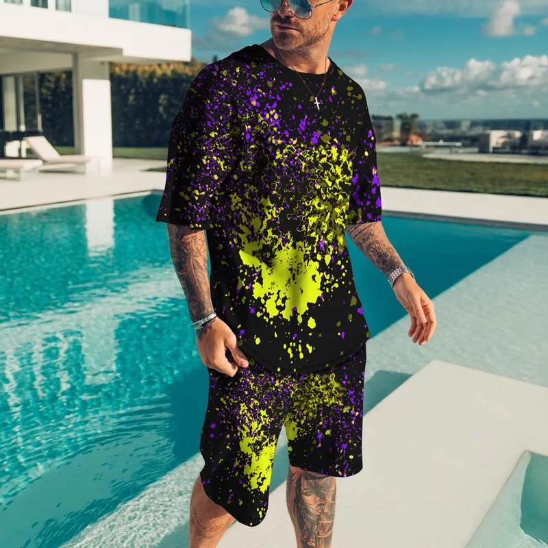 Men Tracksuit Casual Short Sleeve 3D Print Shirt Outfit O Neck Sportswear Streetwear T-shirt Set Men's Oversized Clothing Summer
Men Tracksuit Casual Short Sleeve 3D Print Shirt Outfit O Neck Sportswear Streetwear T-shirt Set Men's Oversized Clothing Summer
