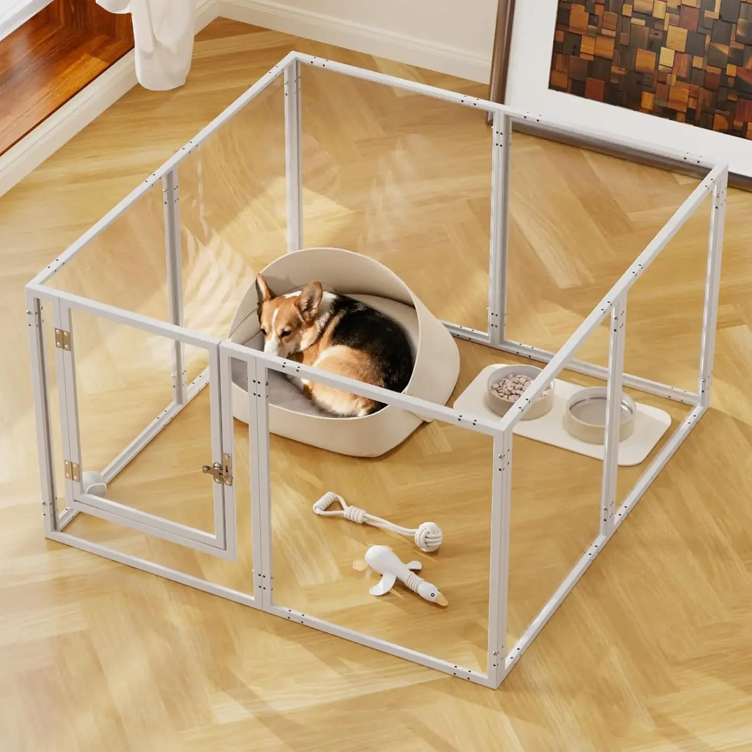 Clear Acrylic Dog Play Pen Indoor - 39 Inch 8-Panel Pet Enclosure for Small Dogs & Cats, Outdoor Use with Door, Easy Assemble &
Clear Acrylic Dog Play Pen Indoor - 39 Inch 8-Panel Pet Enclosure for Small Dogs & Cats, Outdoor Use with Door, Easy Assemble &
