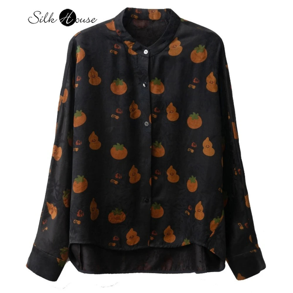 2026 Women's Spring Fashion New "Good Persimmon Peanut" 70% Natural Mulberry Silk Fragrant Cloud Yarn Loose Stand Collar Shirt
2026 Women's Spring Fashion New "Good Persimmon Peanut" 70% Natural Mulberry Silk Fragrant Cloud Yarn Loose Stand Collar Shirt