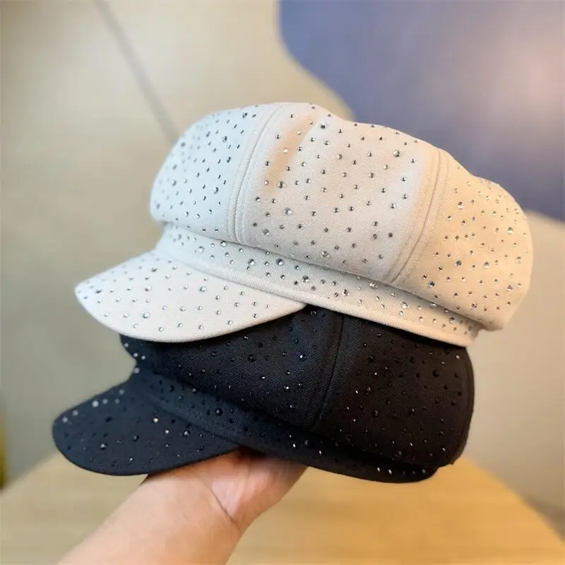 Женский восьмиугольный берет со стразами, универсальный модный берет для покупок, черный берет в стиле художника
Женский восьмиугольный берет со стразами, универсальный модный берет для покупок, черный берет в стиле художника