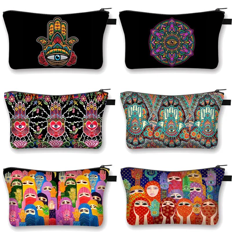 Hamasa Hand of Fatima Painting Cosmetic Bag Lucky Hamsa Hand Women Makeup Bag Ladies 3D Mandala Flower Cosmetic Case
Hamasa Hand of Fatima Painting Cosmetic Bag Lucky Hamsa Hand Women Makeup Bag Ladies 3D Mandala Flower Cosmetic Case