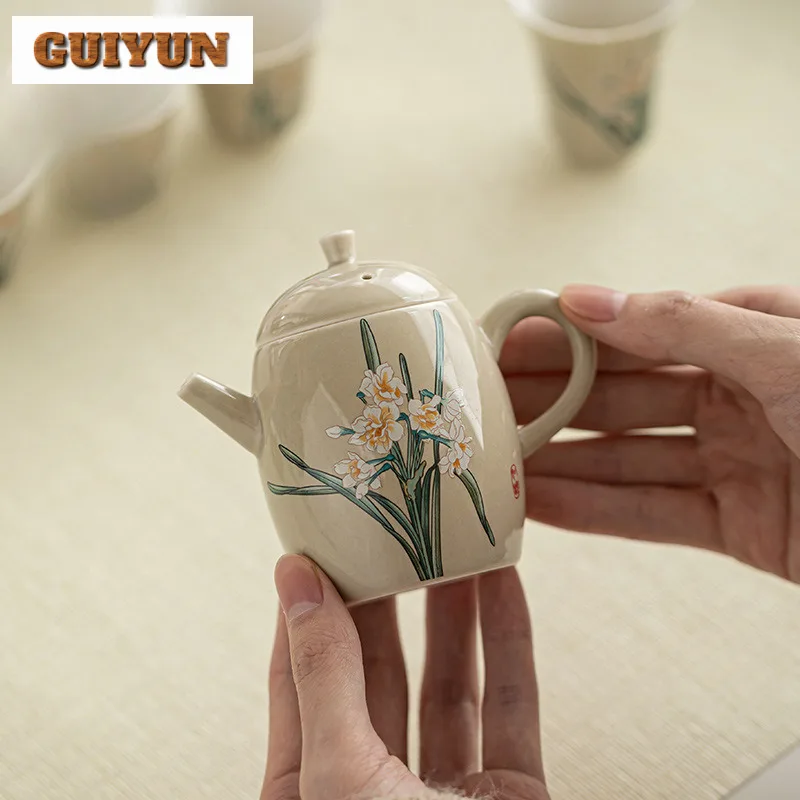 150ml Hand Painted Orchid Plant Ash Teapot Handmade Tea Infuser Pot Tea Maker Kettle With Strainer Tieguanyin Teaware Craft Gift
150ml Hand Painted Orchid Plant Ash Teapot Handmade Tea Infuser Pot Tea Maker Kettle With Strainer Tieguanyin Teaware Craft Gift