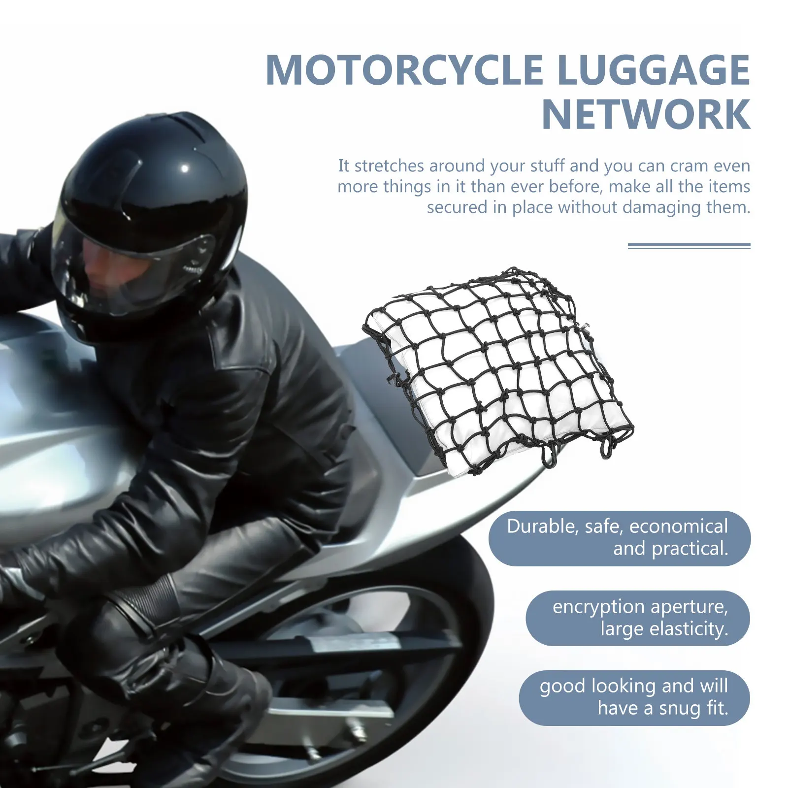 Комплект из 1 черной эластичной сетки с 6 крючками, прочная сетка-органайзер для багажа и грузов для автомобиля и мотоцикла
Комплект из 1 черной эластичной сетки с 6 крючками, прочная сетка-органайзер для багажа и грузов для автомобиля и мотоцикла