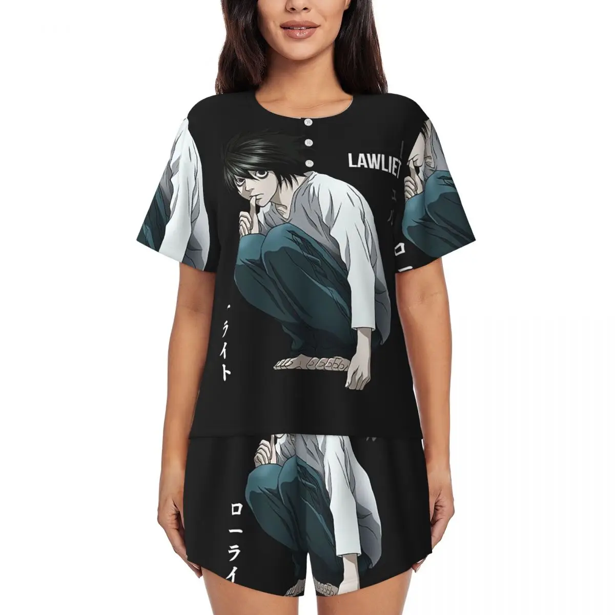 Death Note Lawlet Note Anime Round Neck Short Sleeve Nightgowns for Sleeping Sleepshirts Women Soft Pajama Set Short Pants
Death Note Lawlet Note Anime Round Neck Short Sleeve Nightgowns for Sleeping Sleepshirts Women Soft Pajama Set Short Pants