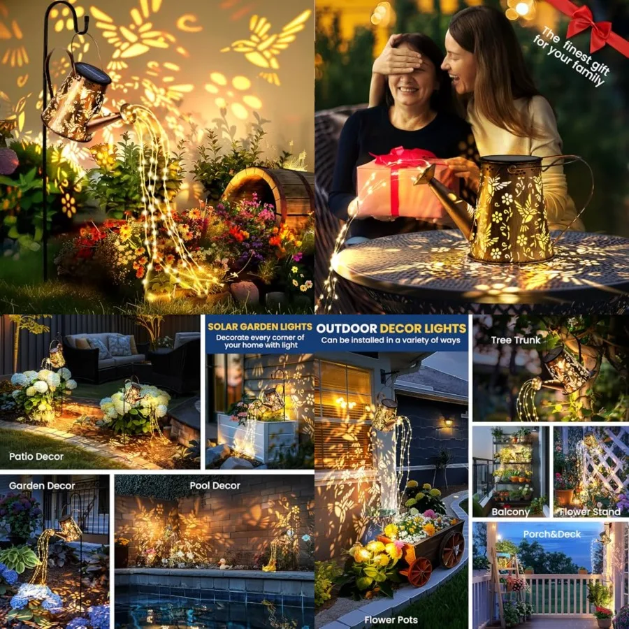Solar Lights Outdoor Garden Decor, Large Lanterns Watering Can Gardening Gifts for Mom Women Grandma Birthday, Hanging Outdoor
Solar Lights Outdoor Garden Decor, Large Lanterns Watering Can Gardening Gifts for Mom Women Grandma Birthday, Hanging Outdoor
