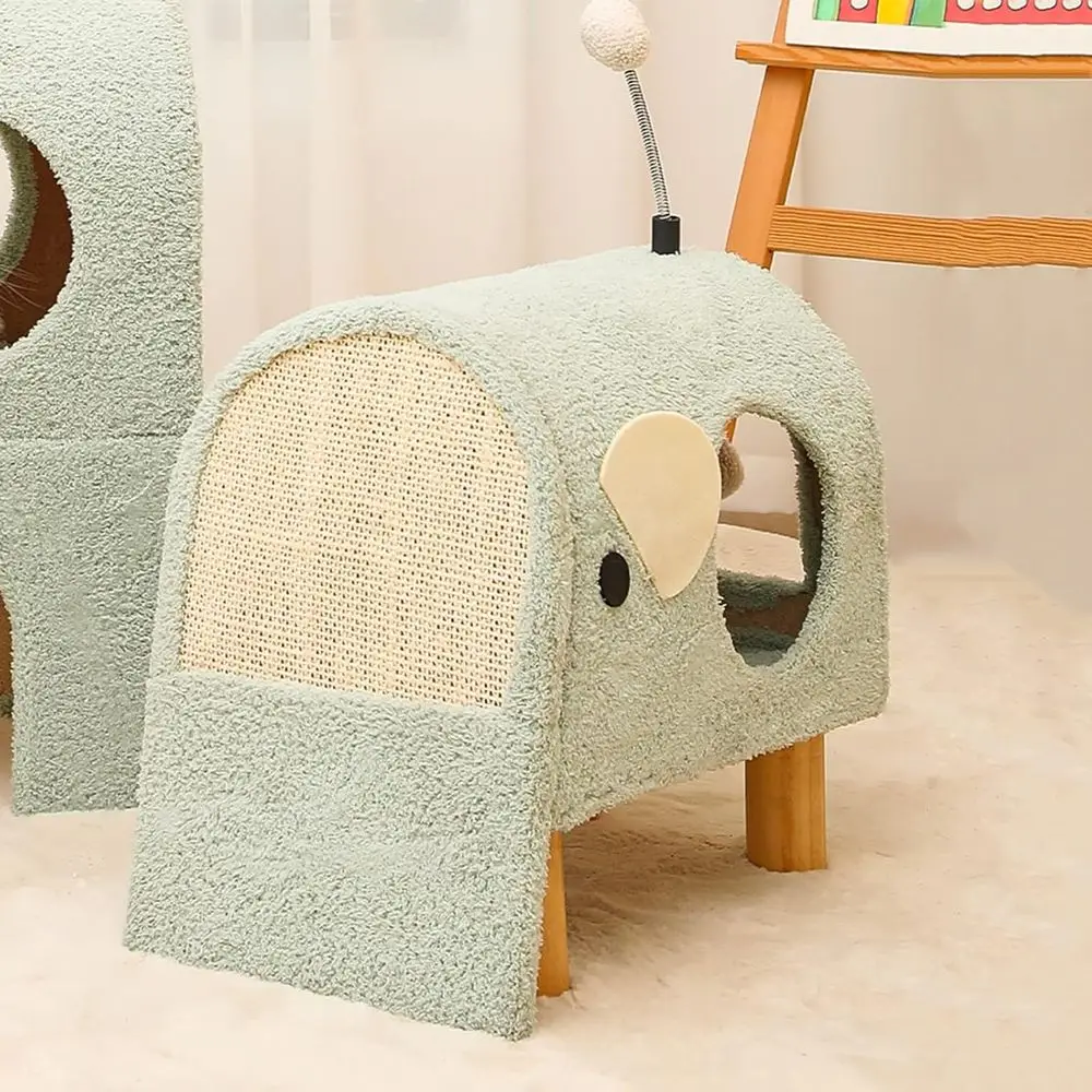 Зеленая большая кошачья башня с когтеточкой и гнездом для игр в помещении
Зеленая большая кошачья башня с когтеточкой и гнездом для игр в помещении