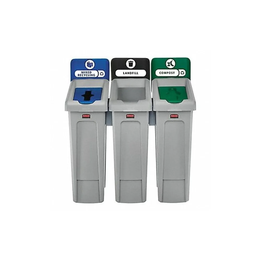 Recycling Station 3-Stream Landfill/Mixed Recycling/Compost Bin/Can/Kit/Station, 23 Gal, for Kitchen
Recycling Station 3-Stream Landfill/Mixed Recycling/Compost Bin/Can/Kit/Station, 23 Gal, for Kitchen