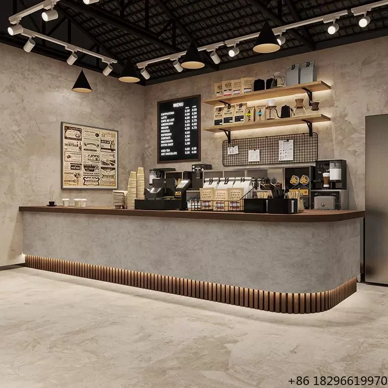 Industrial Retro Cement Gray Bar Counter Corner Custom Coffee Cashier Reception Desk
Industrial Retro Cement Gray Bar Counter Corner Custom Coffee Cashier Reception Desk