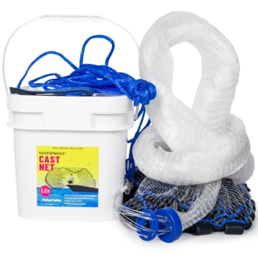 1.3 lbs/ft Fishing Cast Net with Eco-Friendly Lead Weights 3/8inch Mesh Size Throw Nets for Freshwater and Saltwater //8// Cast
1.3 lbs/ft Fishing Cast Net with Eco-Friendly Lead Weights 3/8inch Mesh Size Throw Nets for Freshwater and Saltwater //8// Cast