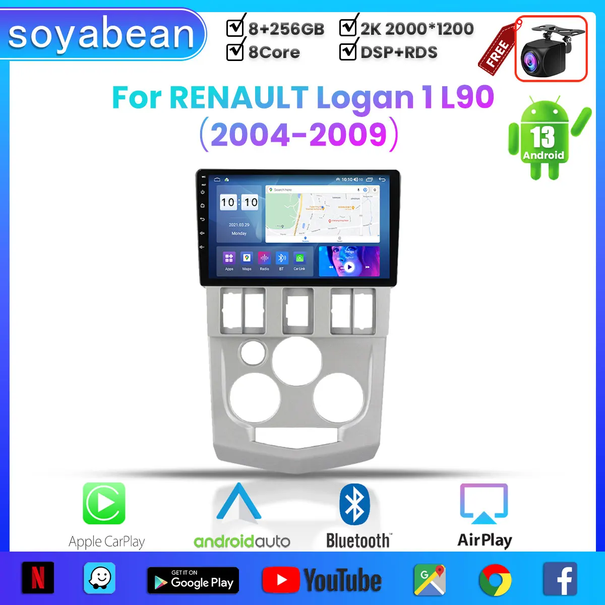 Автомобильный радиоприемник Android 13 для RENAULT Logan 1 L90 004-2009, 9 дюймов, 2K, мультимедийный плеер с 4G Car Carplay и 2Din GPS
Автомобильный радиоприемник Android 13 для RENAULT Logan 1 L90 004-2009, 9 дюймов, 2K, мультимедийный плеер с 4G Car Carplay и 2Din GPS