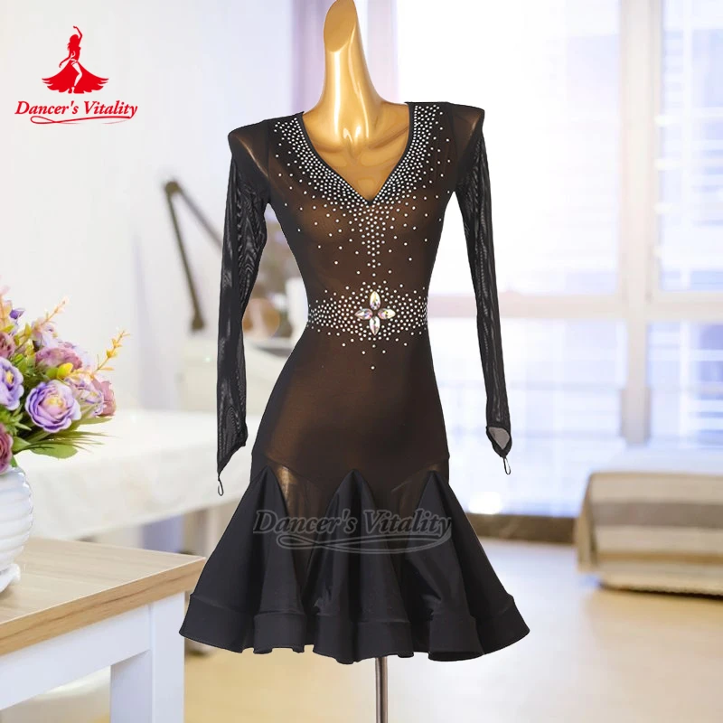 Female Chacha Samba Rumba Sexy Short Dresses Customize Adult&Child Latin Dance Professional Perform Clothing Dancer's Vitality
Female Chacha Samba Rumba Sexy Short Dresses Customize Adult&Child Latin Dance Professional Perform Clothing Dancer's Vitality