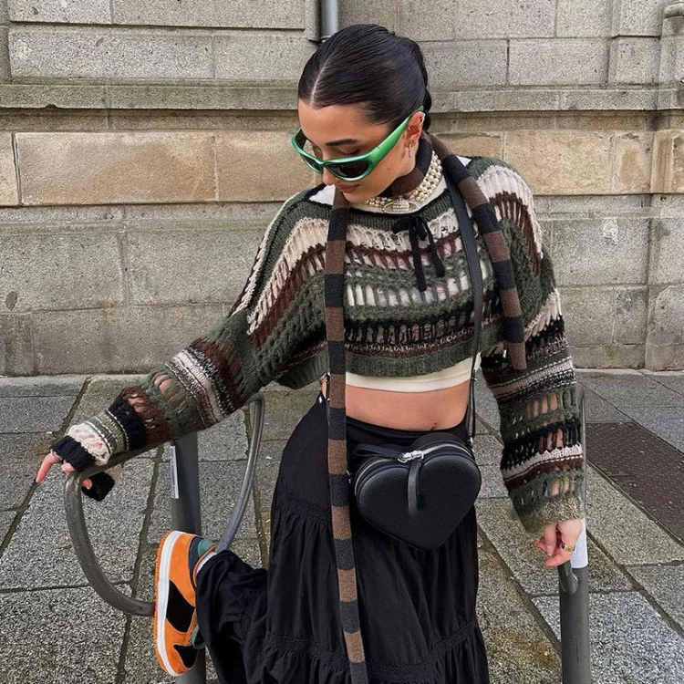 Harajuku зеленые полосатые ленивые вязаные топы женские ранняя осень новые пуловеры на шнуровке с круглым вырезом Y2k ажурные свитера с длинными рукавами
Harajuku зеленые полосатые ленивые вязаные топы женские ранняя осень новые пуловеры на шнуровке с круглым вырезом Y2k ажурные свитера с длинными рукавами