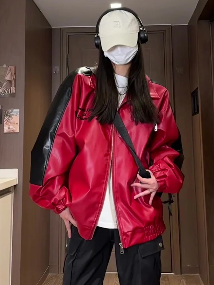Red PU Leather Jacket Men's Style Spring High-End Sensation Color Collision American Retro Street Fashion Motorcycle Clothes
Red PU Leather Jacket Men's Style Spring High-End Sensation Color Collision American Retro Street Fashion Motorcycle Clothes
