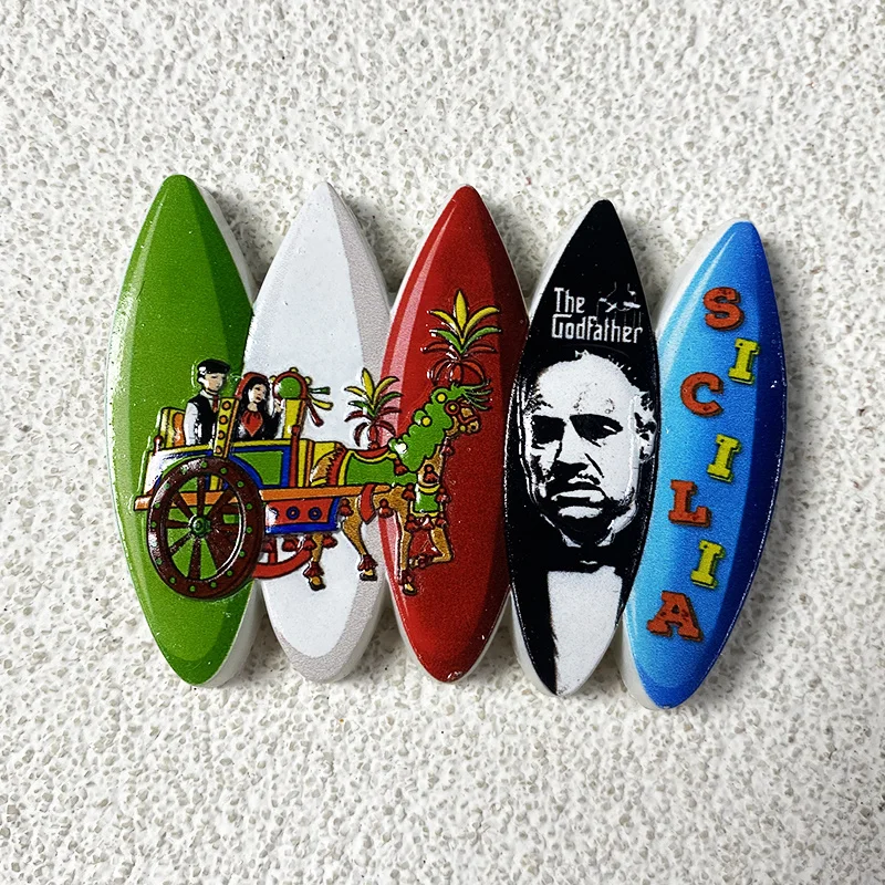 Sicilian tourism souvenir, 3D Godfather movie, surfboard shaped decoration, refrigerator powerful magnet
Sicilian tourism souvenir, 3D Godfather movie, surfboard shaped decoration, refrigerator powerful magnet