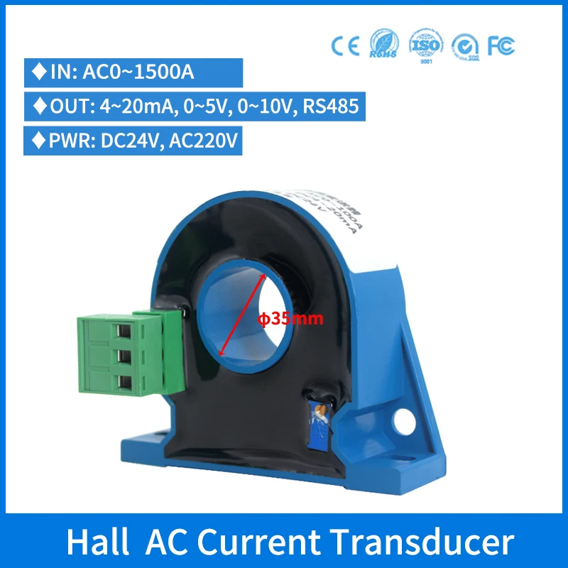 Hall Effect Current Sensor 600A Closed Loop Split Core AC Current Transmitter 4-20mA AC CT Hall Current Transducer
Hall Effect Current Sensor 600A Closed Loop Split Core AC Current Transmitter 4-20mA AC CT Hall Current Transducer