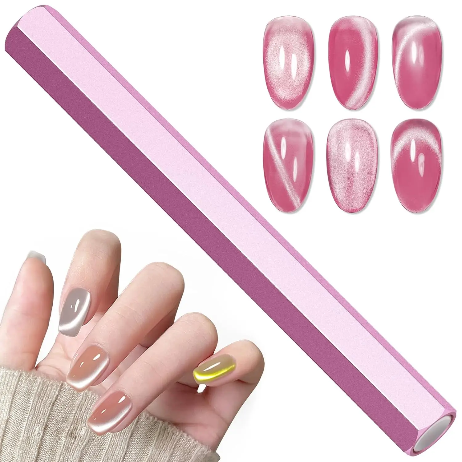 Double-Head Cat Eye Magnet Tool for Nail Art, Hexagonal Design Nail Stick for Salon & Home DIY
Double-Head Cat Eye Magnet Tool for Nail Art, Hexagonal Design Nail Stick for Salon & Home DIY