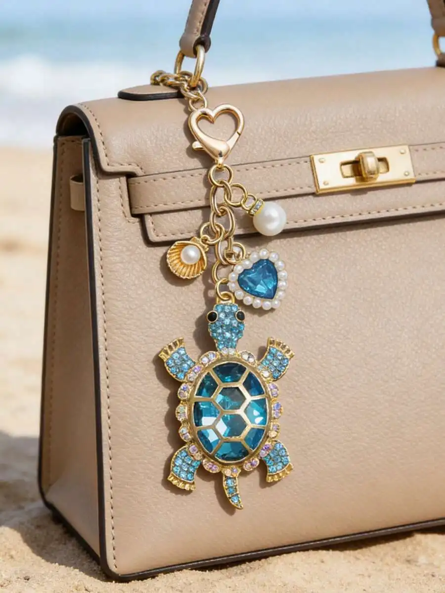 Crystal Turtle Bag Charm With Pearl And Heart Pendant Alloy Keychain For Women Beach Travel Accessory
Crystal Turtle Bag Charm With Pearl And Heart Pendant Alloy Keychain For Women Beach Travel Accessory