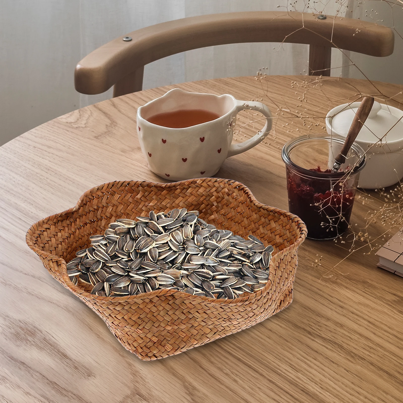 Woven Fruit Tray Snacks Basket Storage ganizer Khaki Bread Holder Picnic Tray Multi function Dry Food Container Straw Weaved
Woven Fruit Tray Snacks Basket Storage ganizer Khaki Bread Holder Picnic Tray Multi function Dry Food Container Straw Weaved