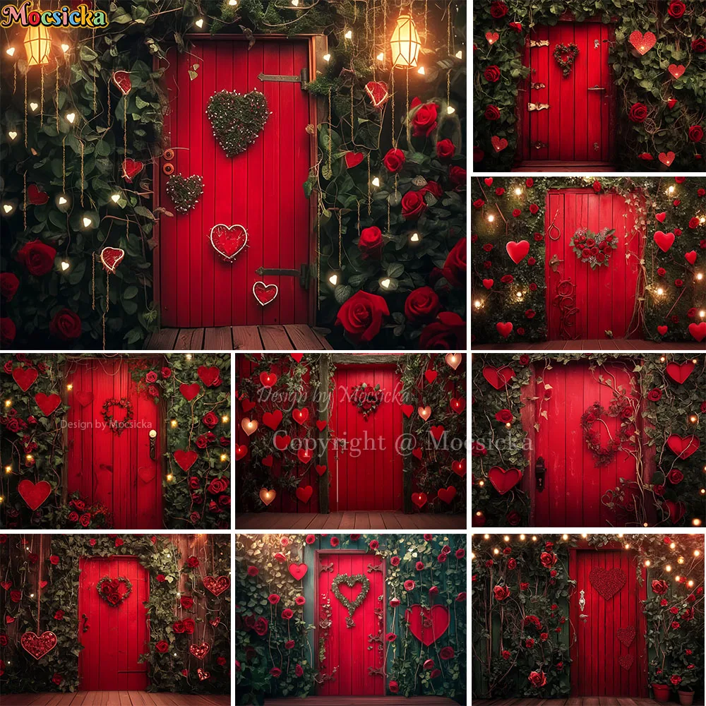 Mocsicka Red Valentine's Day Background Photography Red Rose Garden Door Backdrop Glitter Light Decor Girl Birthday Photo Studio
Mocsicka Red Valentine's Day Background Photography Red Rose Garden Door Backdrop Glitter Light Decor Girl Birthday Photo Studio