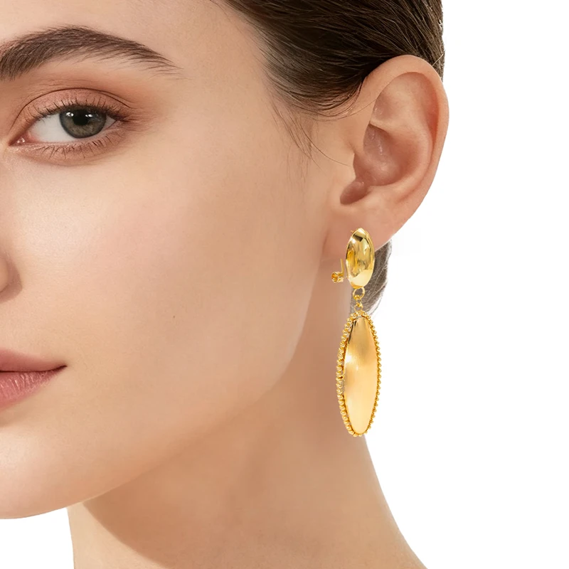 YTJX 18K Gold Plated Polished Copper Water Drop Shaped Women's Earrings Rust-proof Office Temperament Jewelry Holiday
YTJX 18K Gold Plated Polished Copper Water Drop Shaped Women's Earrings Rust-proof Office Temperament Jewelry Holiday