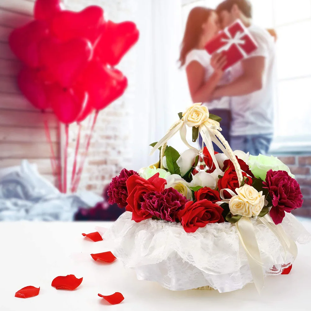 1Pcs Wedding Bride Flower Basket Rose Lace Decoration Delicate Flower Girl Basket for Special Ceremony Wedding Baskets
1Pcs Wedding Bride Flower Basket Rose Lace Decoration Delicate Flower Girl Basket for Special Ceremony Wedding Baskets