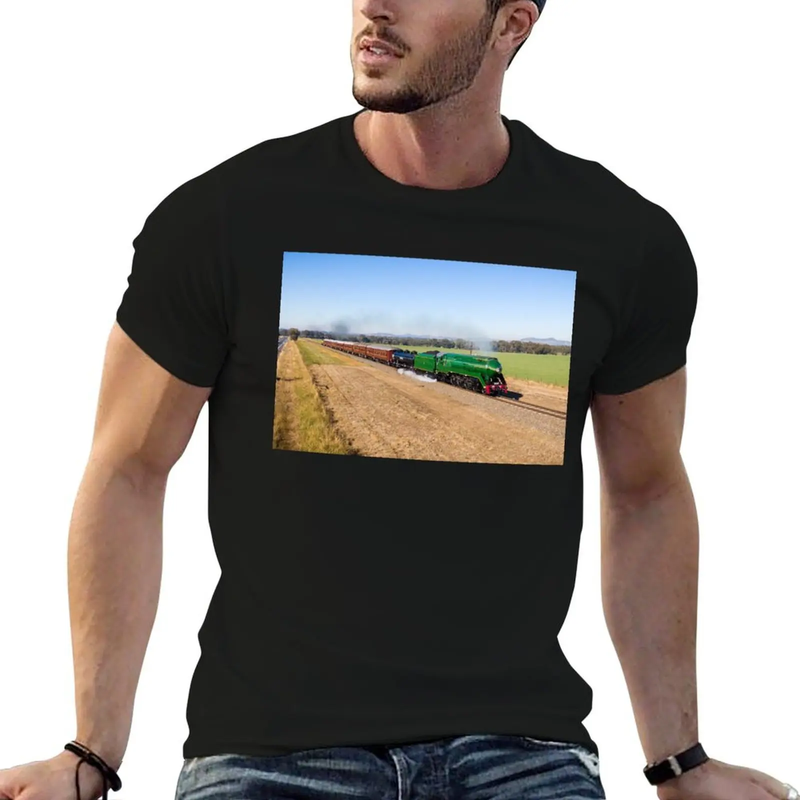 Riverina 3801 - Australian steam locomotive. T-Shirt cotton t shirt pack man t shirts for men casual T-Shirt 
Riverina 3801 - Australian steam locomotive. T-Shirt cotton t shirt pack man t shirts for men casual T-Shirt