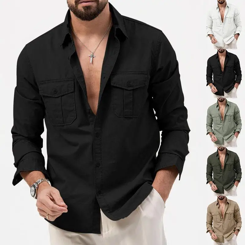 New Arrival Casual Long Sleeve Shirt Multi Pocket Warrior Style Standard Fit PU Leather Male Spring Fashion Cleanfit Collar
New Arrival Casual Long Sleeve Shirt Multi Pocket Warrior Style Standard Fit PU Leather Male Spring Fashion Cleanfit Collar