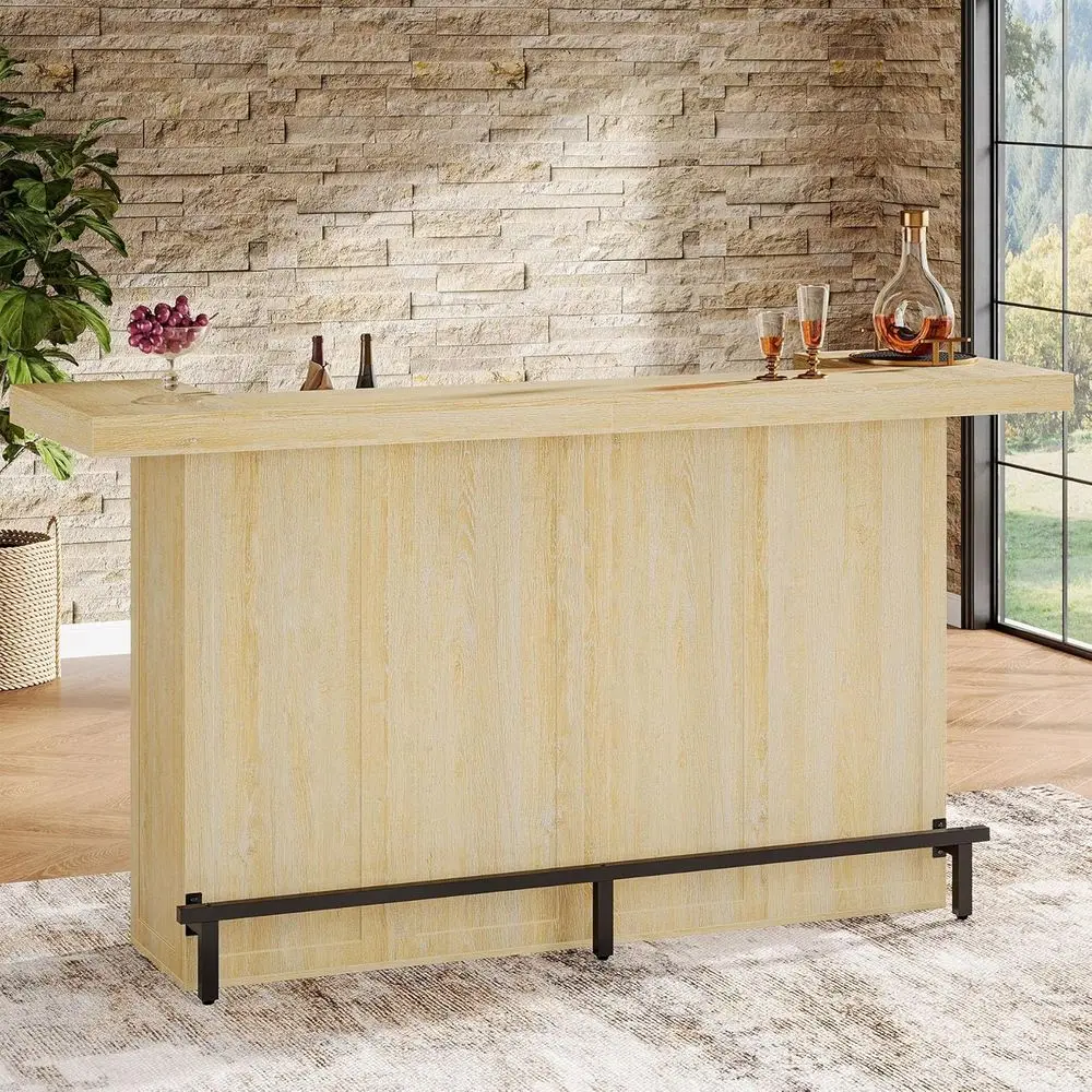 4-Tier Bar Table, 70.9-Inch Large Wooden Home Bar Unit with Wine Glass Holder and Black ootrest, Pub Table with Storage Shelves
4-Tier Bar Table, 70.9-Inch Large Wooden Home Bar Unit with Wine Glass Holder and Black ootrest, Pub Table with Storage Shelves