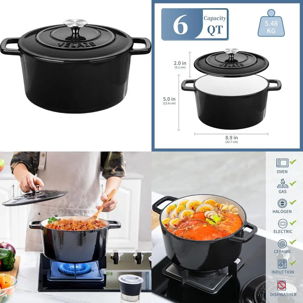 6 QT Enameled Cast Iron Dutch Oven, Dual Handles Dutch Oven Pot with Lid,Heavy-Duty Non-stick Round Dutch Oven for Bread Baking,
6 QT Enameled Cast Iron Dutch Oven, Dual Handles Dutch Oven Pot with Lid,Heavy-Duty Non-stick Round Dutch Oven for Bread Baking,