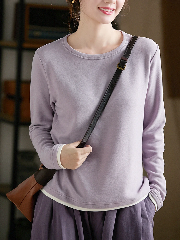 Soft Wool Cotton Blend Long Sve round Ne Base irt Women's Thiened T-irt Autumn Winter Casual Comfortable Top
Soft Wool Cotton Blend Long Sve round Ne Base irt Women's Thiened T-irt Autumn Winter Casual Comfortable Top