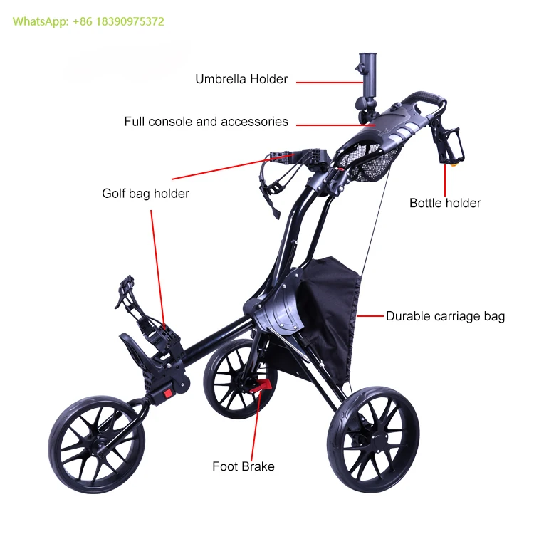 Factory Wholesale Golf 3 Wheels Push Cart Foldable Hand Cart Easy Push and Pull Trolley
Factory Wholesale Golf 3 Wheels Push Cart Foldable Hand Cart Easy Push and Pull Trolley